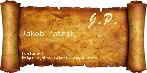 Jakob Patrik névjegykártya
